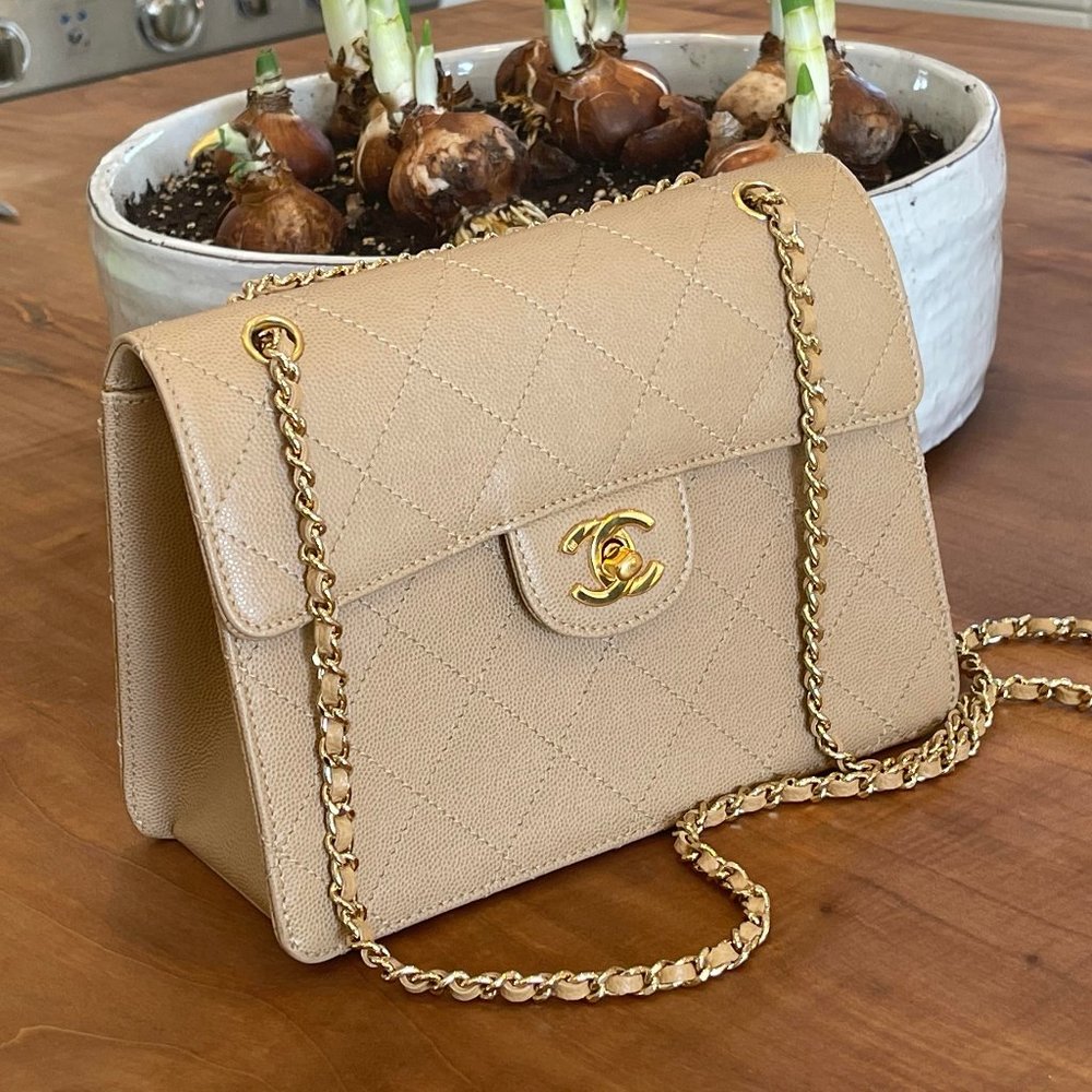 Beige Chanel Shoulder Bag